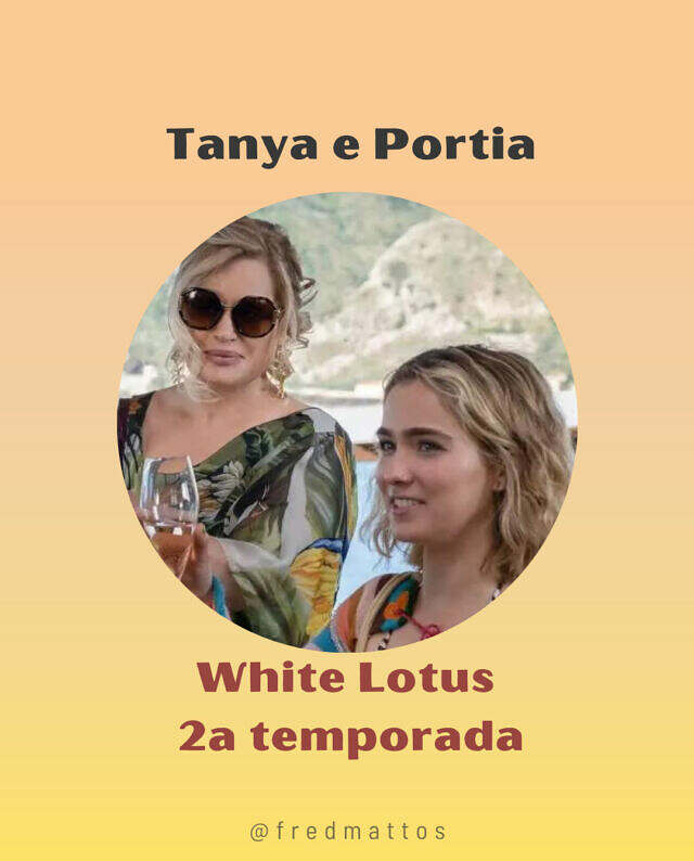 5 de 5 posts sobre a 2a temporada de #whitelotus com nossa rainha do Egito Tanya e sua assistente Portia.Acabou as análise de White Lotus, deixem as suas sugestões de filmes e séries (que tenham a ver com a temática de relacionamentos) e expliquem o motivo (para eu entender a razão de aprofundar).